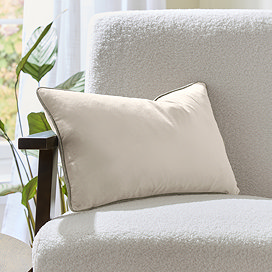 Spencer Linen Piped Velvet Cushion - Natural main image