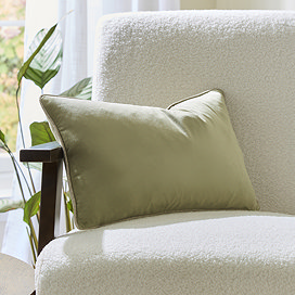 Spencer Linen Piped Velvet Cushion - Sage main image