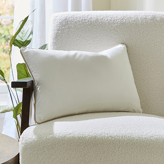 Spencer Linen Piped Velvet Cushion - White main image