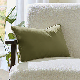 Spencer Linen Piped Velvet Cushion - Beige main image