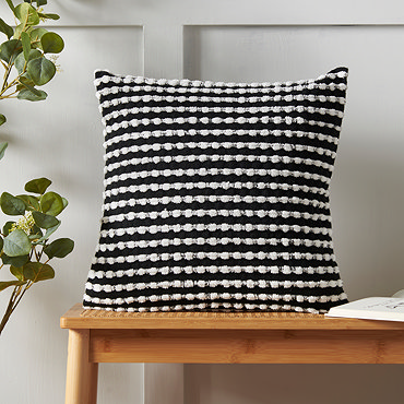 Stab Stitch Cushion Black Image 2