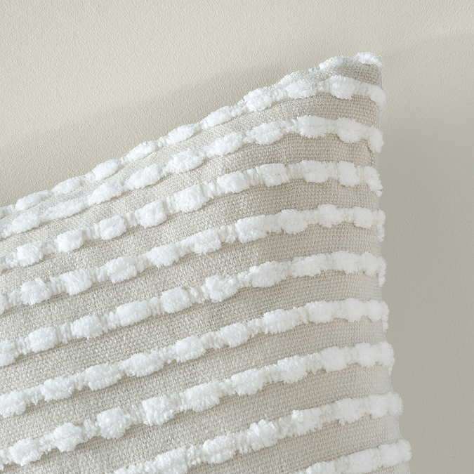 Natural Stab Stitch Cushion Close Up Corner