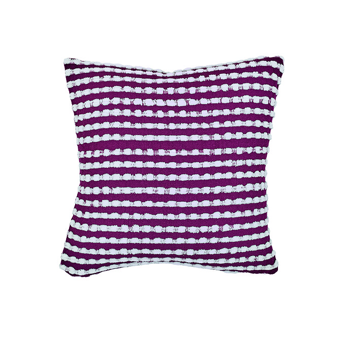 stab stitch cushion in plum