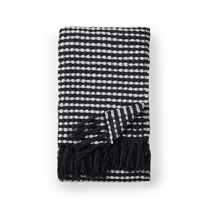Stab Stitch Throw Black Shape