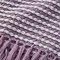 close up of stab stitch lilac and white throw pattern