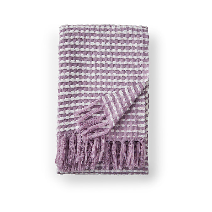 Stab Stitch Throw Lilac Shape