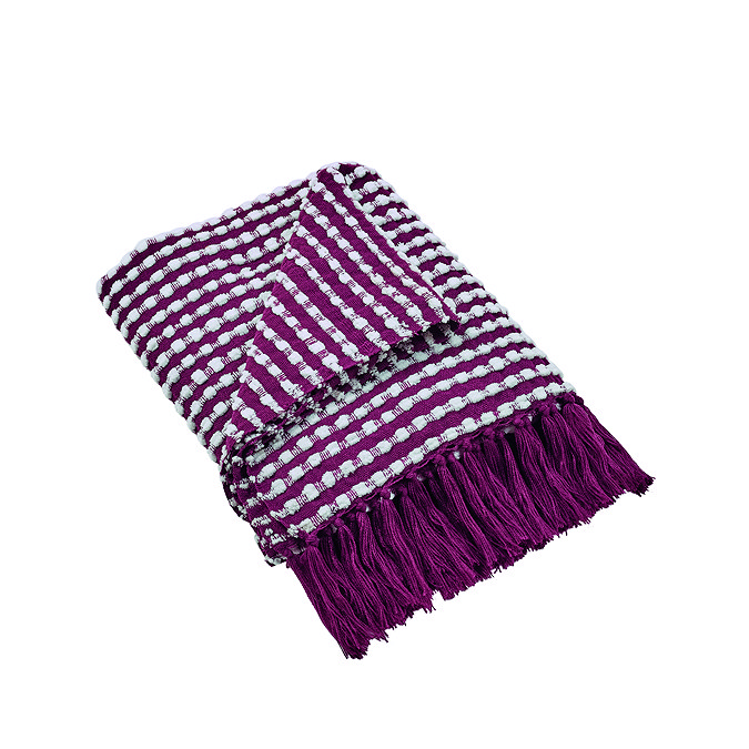 stab stitch purple throw image