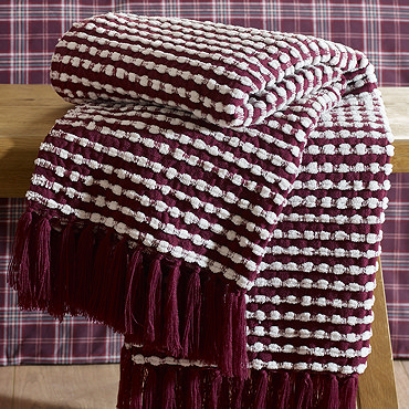 stab stitch purple throw image