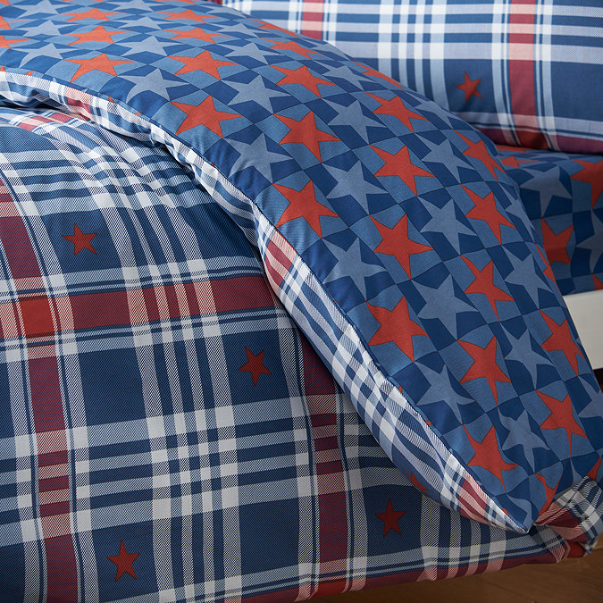 stars and check duvet cover set