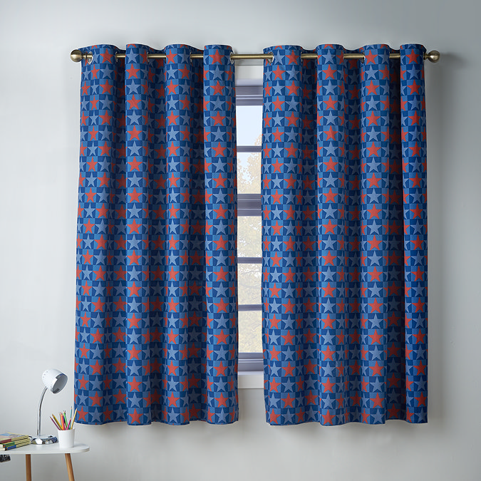 Stars and Check Curtains on wall image