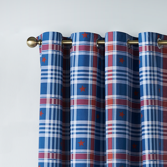 Stars and Check Curtains on wall image