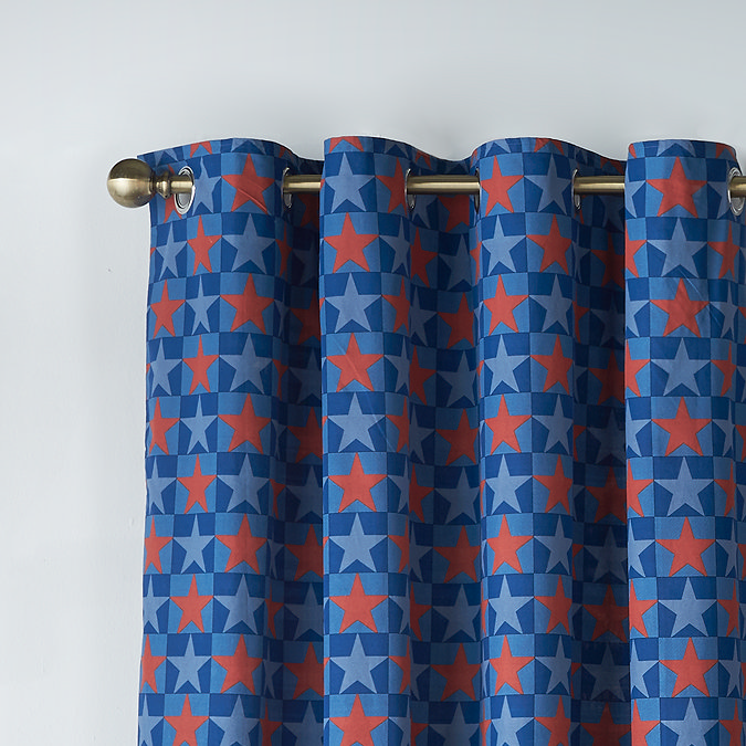 Stars and Check Curtains on wall image