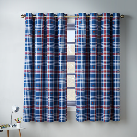 Stars and Check Curtains on wall image