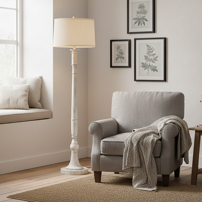 Stella Floor Lamp Lifestyle Shot in Living Room