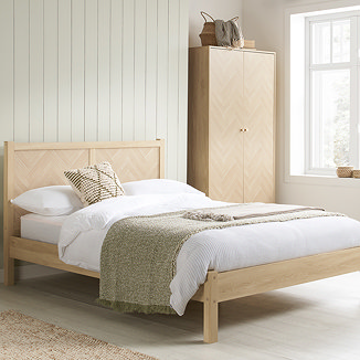 Stockholm Wooden Bed - Light Oak main image