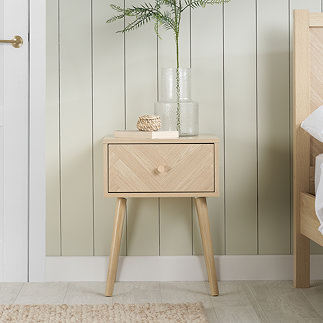 Stockholm Wooden Bedside Table - Light Oak main image