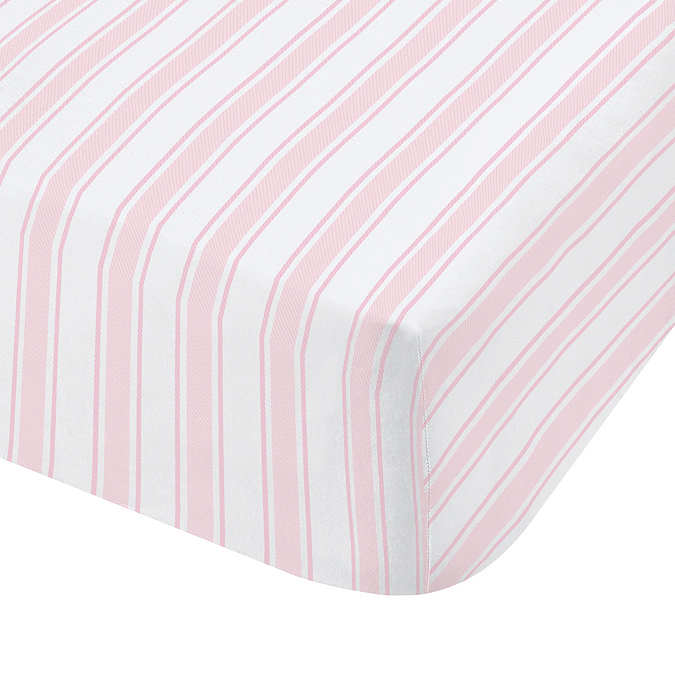 Stripe Fitted Sheet Pink
