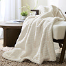 Super Soft Embossed Faux Fur Throw - Cream main image
