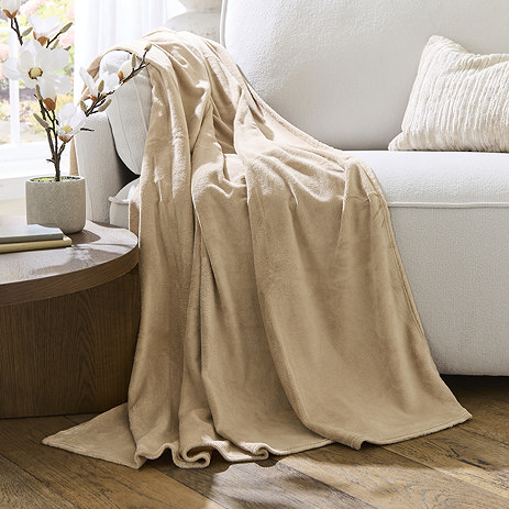 Super Soft Fleece Throw - Latte main image