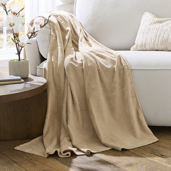Super Soft Fleece Throw - Latte main image