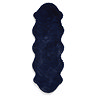 image cut out on white background of navy blue soft rug with wavy edges