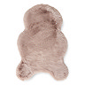 image cut out on white background of short rose pink rug with wavy edges
