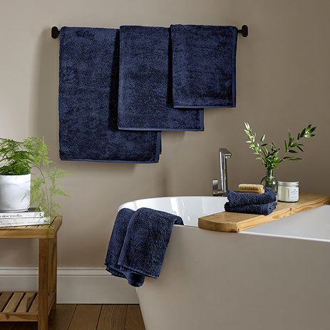 Supersoft navy towels