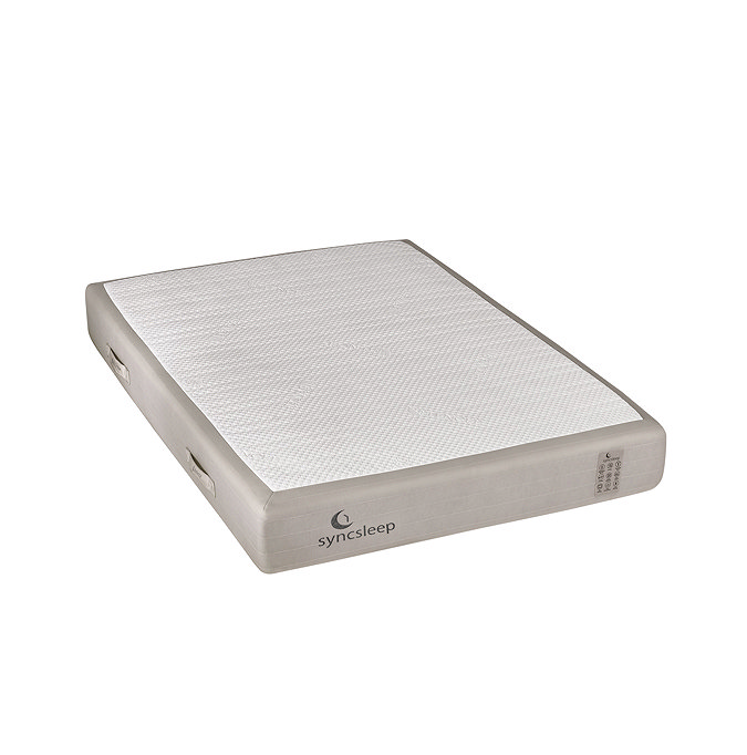 image cut out on white background of mattress with light grey fabric sides