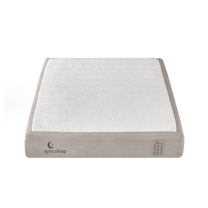 front on image cut out on white background of mattress with light grey fabric sides