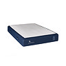 image cut out on white background of navy blue double mattress with white bobbled material top