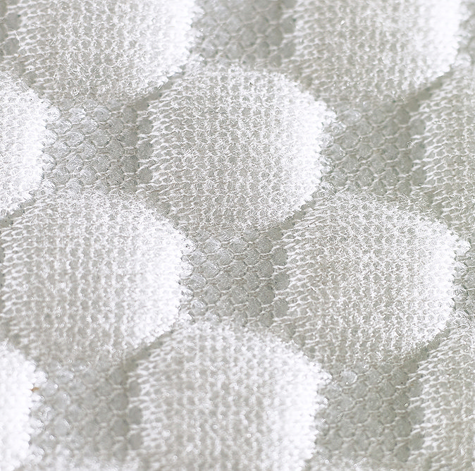 super close up image of tencel material forming the top of the mattress