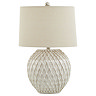 image cut out on white background of latticed ceramic white lamp