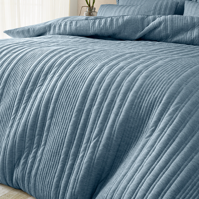 Jersey Stripe Chambray Duvet Close Up