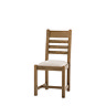 image cut out on white background of dark oak chair with slatted back