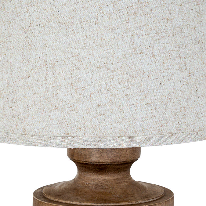 Tassora Table lamp in brown with edged linen shade
