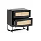 Taunton Black Bedside Table Open Drawers