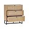 Taunton 3 Drawer Rattan Chest Open Drawers