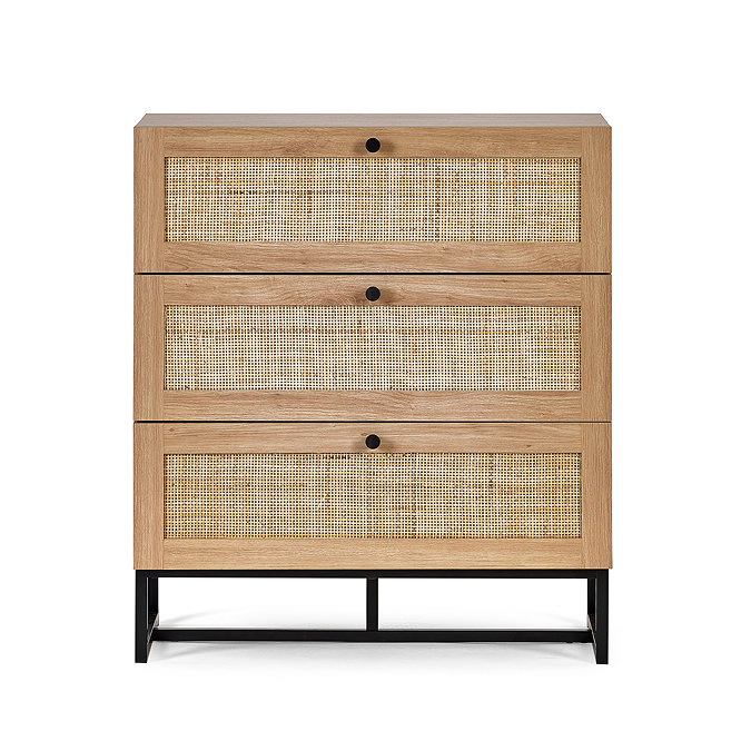 Taunton 3 Drawer Rattan Chest Front