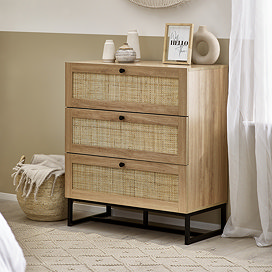Taunton 3 Drawer Rattan Chest