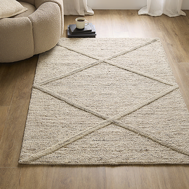 Taylor Hand Tufted Geo Wool Rug - Natural carousel image