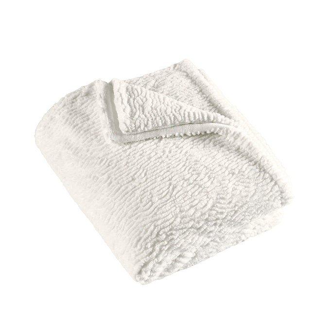 textured wave faux fur throw image