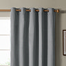 The Ultimate Blackout Eyelet Curtains in Denim over a window image