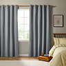 The Ultimate Blackout Eyelet Curtains in Denim over a window image