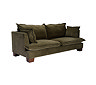 angled cut out image of olive green 3 seat sofa