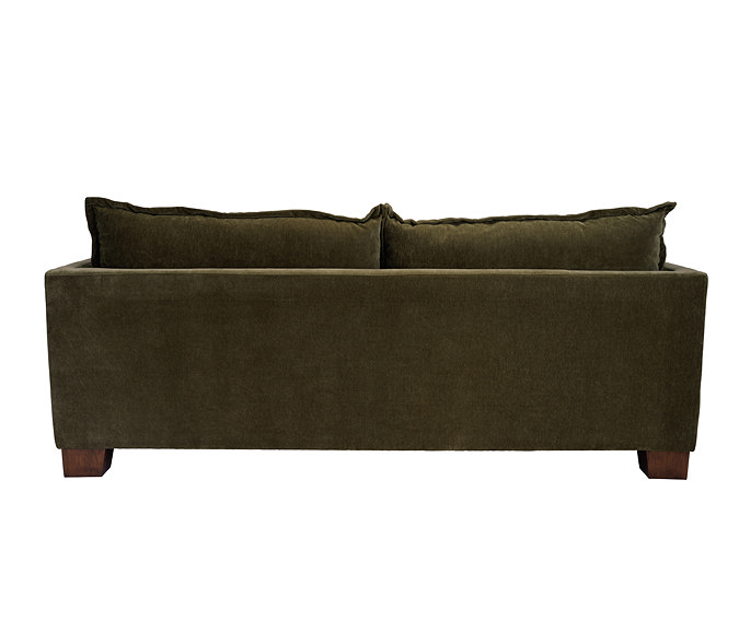 cut out back image of olive green sofa