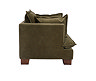 side on cut out image of olive green chenille armchair