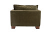 back cut out image of olive green chenille armchair
