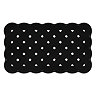 image cut out on white background of black rubber trellis scraper mat with white diamond pattern