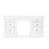 image of white pine dressing table with three drawers on each side, cut out on white background