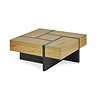 image cut out on white background of light oak cubed coffee table